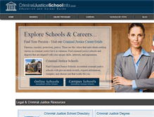 Tablet Screenshot of criminaljusticeschoolinfo.com